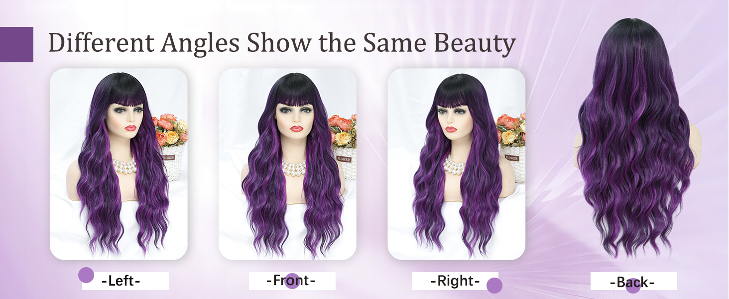 Perruque synthétique vente chaude big bang cheveux longs bouclés bandeau en fibres synthétiques_voghion.com