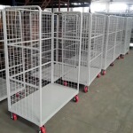 厂家直供仓储物流笼车折叠金属台车车间网格推拉车仓库周转车
