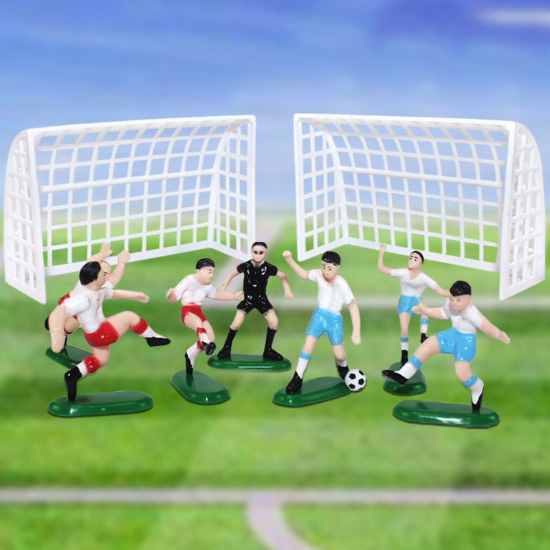 Plastic Football Boy 9-piece Set Football Field Micro Scene Boy Colorfulful Jersey Birthday Cake Baking Decoration Ornaments Plastic Football Boy 9-piece Set Football Field Micro Scene Boy Colorfulful Jersey Birthday Cake Baking Decoration Ornaments