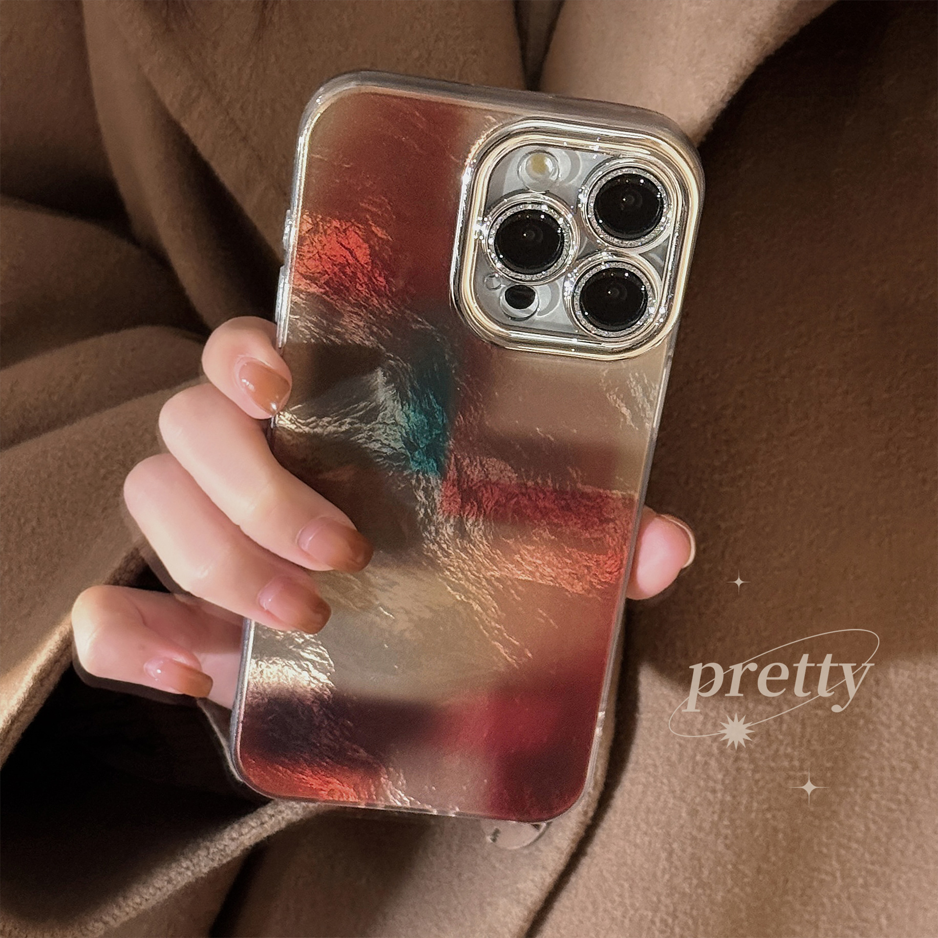 Funda para teléfono con diseño vintage de patchwork en degradado, compatible con iPhone 17, protector de lente para Apple 15 Pro Max, iPhone 14, funda rígida Melard 13.