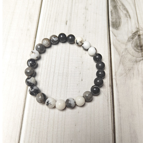 European and American cross-border Temu best-selling stone bracelets 8mm elastic cord malachite agate simple men's bracelet women