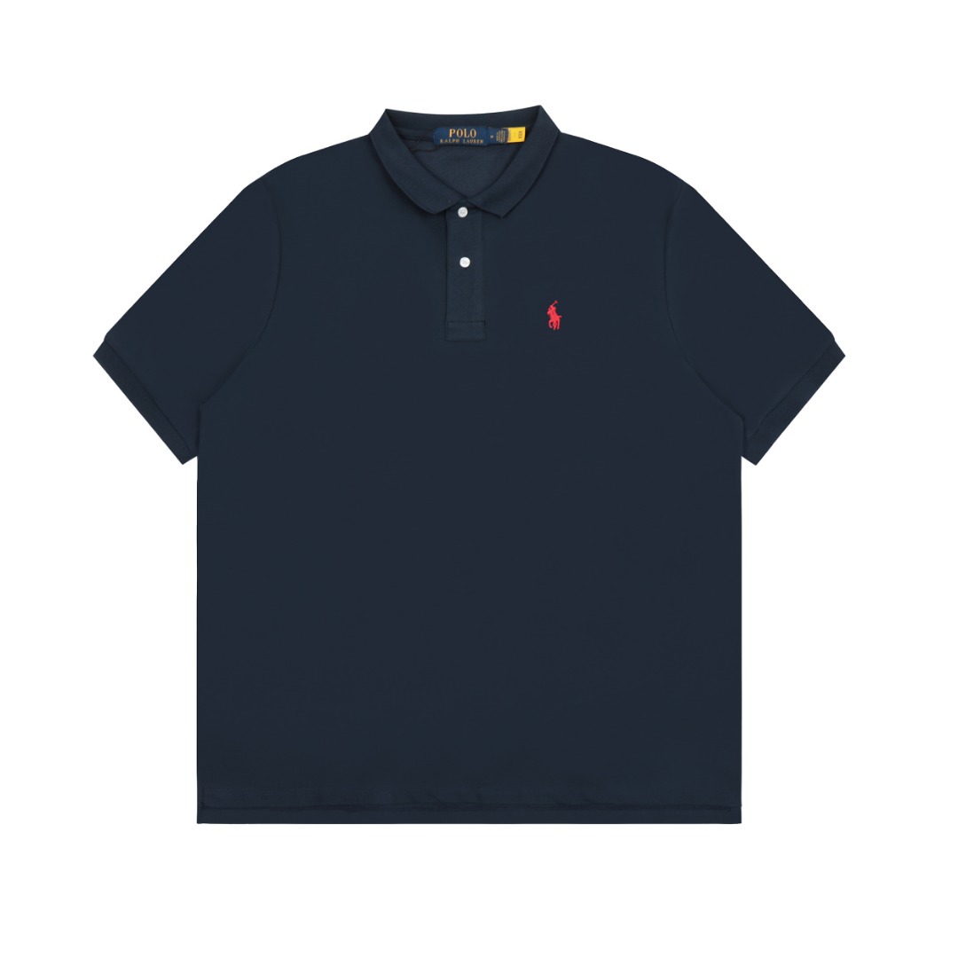 【ハイバージョン RLラフポニー クラシックベーシックポニー刺繍ラペルPOLO 男女兼用半袖ルーズTシャツ】