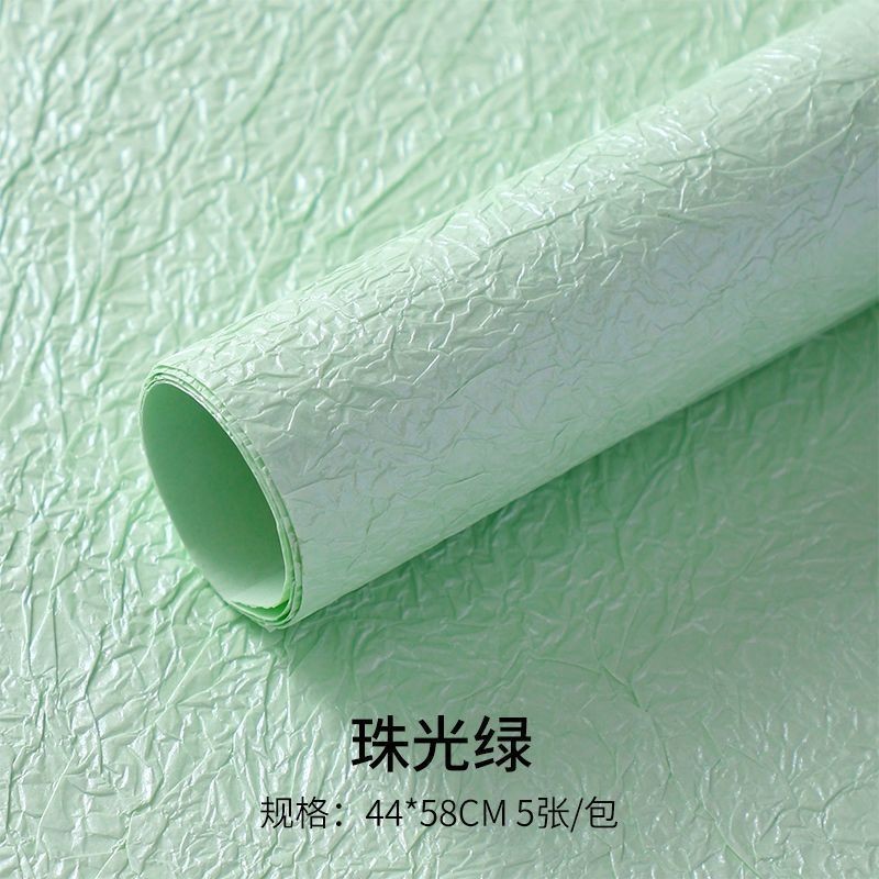 七夕新款珠光石纹纸褶皱手揉纸鲜花束包装手工diy材料送女友礼物|undefined