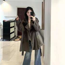 短款宽松风衣外套女2026秋冬季新款小个子巨好看薄款韩版韩系休闲