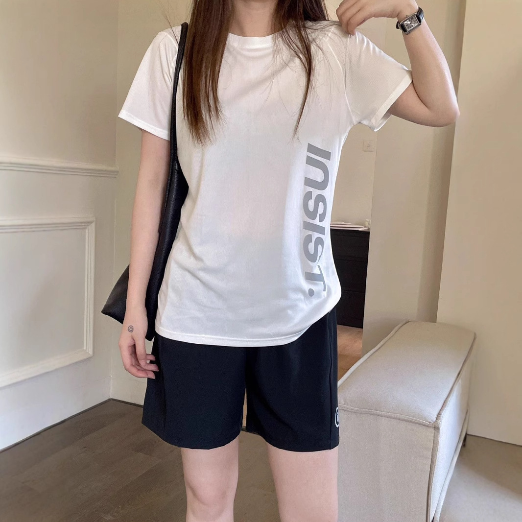 Yeyuan IN 블랙 테크놀로지 라이트 산소 3.0 스포츠 슈트 소녀 여름 통기성 달리기 속건성 야외 반팔 반바지