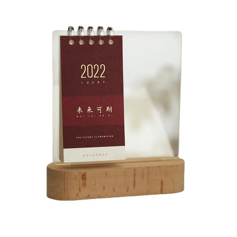 Calendario luminoso puede escribir acrílico calendario base al por mayor calendario de madera calendario personalizado calendario mensual