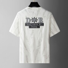 2025欧货高端夏款破洞做旧短袖T恤男士潮流烫钻字母半袖上衣体恤