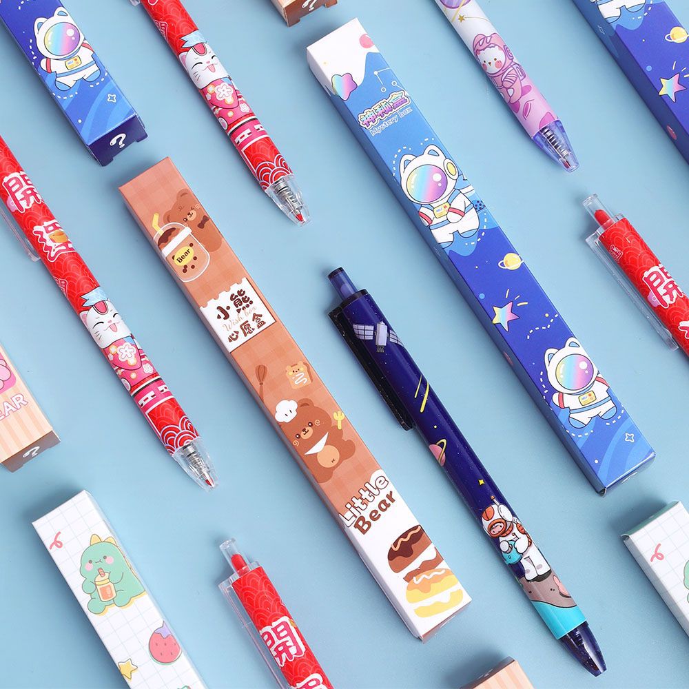 Creativo en encantador bolígrafo de caja de sorpresa para estudiantes de escuela primaria de alto valor facial bolígrafo de caja de sorpresa para niños papelería pequeños regalos