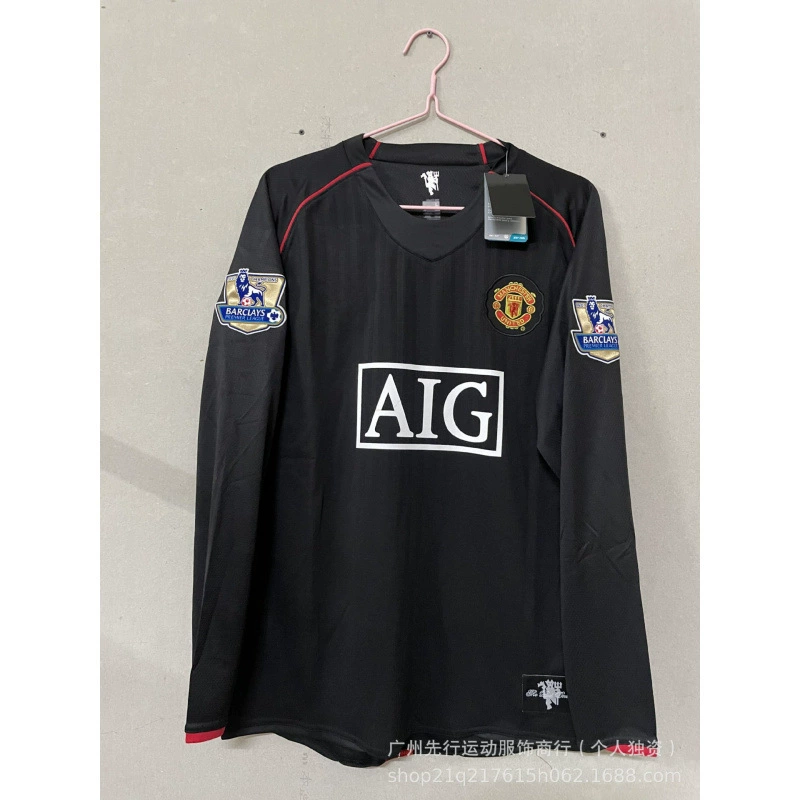 Ретро форма 07/08 Manchester United с длинным рукавом №7 Роналдо, домашняя и выездная версия 06/07 AC №22 Кака