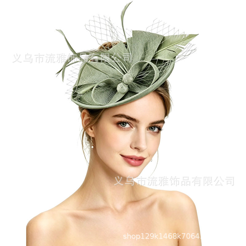 Horse Racing Club Vintage Mesh Headpiece, Stage Hair Accessory, Wedding Dress Hair Accessory, Women's Hair Flower, Hair Clip, European and American Style Hat