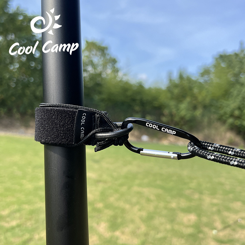 Outdoor camping hook camp column non-slip fixed binding belt storage hanging hook carabiner quick hanging Velcro drawstring buckle