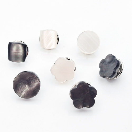 Light-Blocking Back Button Brooch for Women, French Country Style, Shell-Backed Button to Secure Collar of Blouses and T-shirts, Pearl Back Button