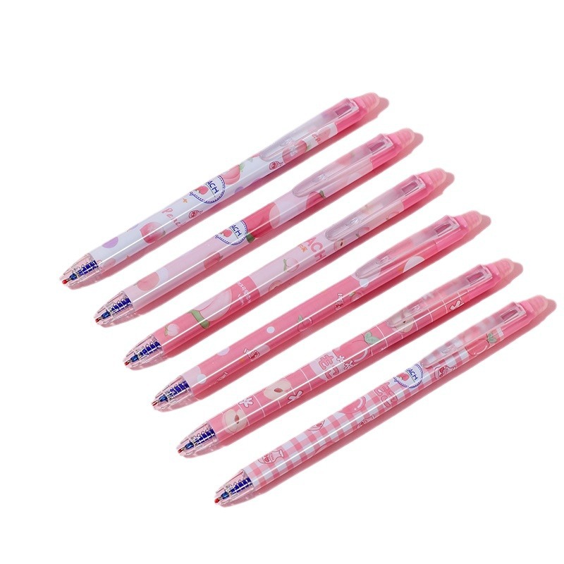 Hermoso melocotón de miel ST fricción dinámica limpiable bolígrafo neutro cabeza de calabaza 0.5 mm bolígrafo neutro limpiable especial para estudiantes de primaria