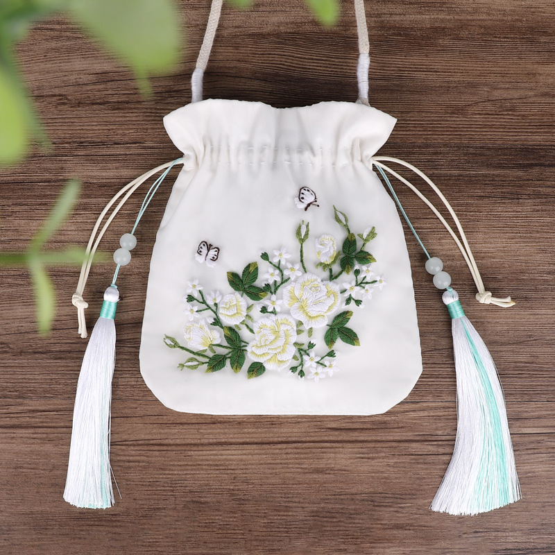 Bordado DIY auto-bordado mano antiguo grupo de ventiladores principiantes material paquete de bordado Su bolso bordado bordado