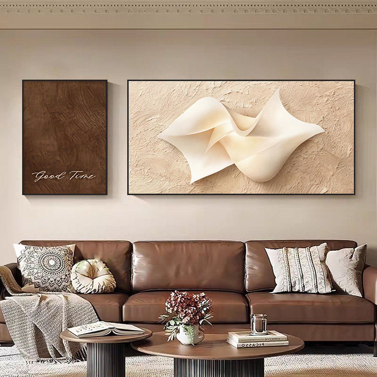Luz de lujo de alto nivel pintura de decoración de la sala de estar estereoscópica abstracta sofá fondo pintura mural simple moderna pintura colgante
