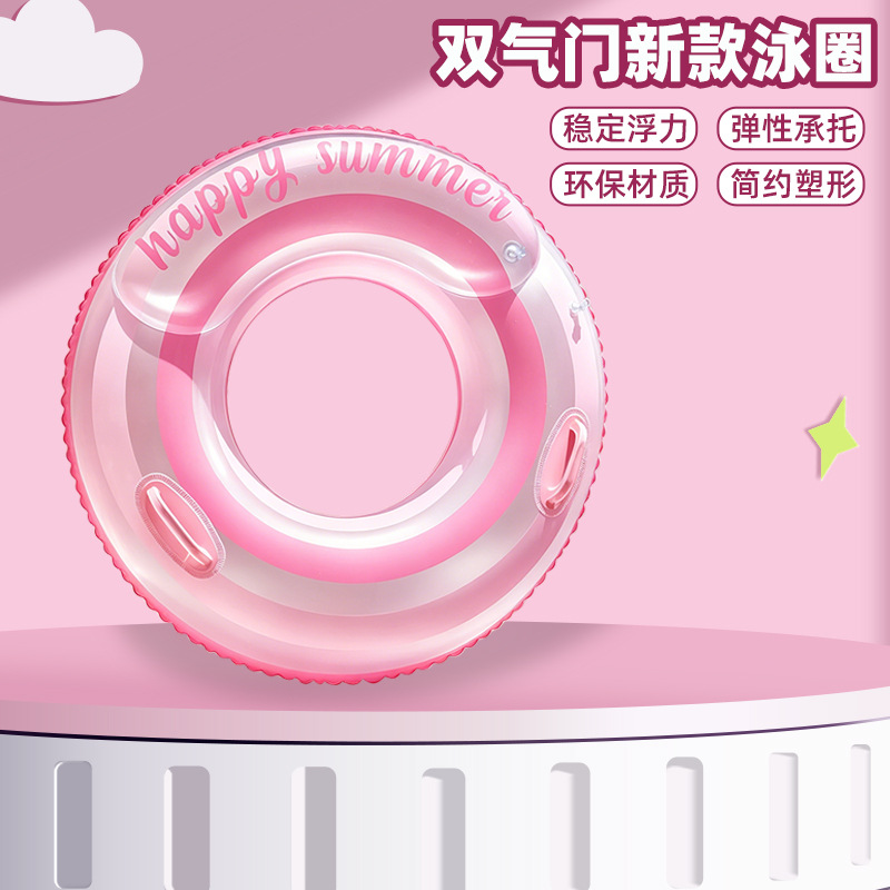 Anillo de natación para adultos con bolsas de aire dobles para hombres y mujeres con anillo de salvavidas anti-rollback para principiantes con anillo de flotación inflable en agua