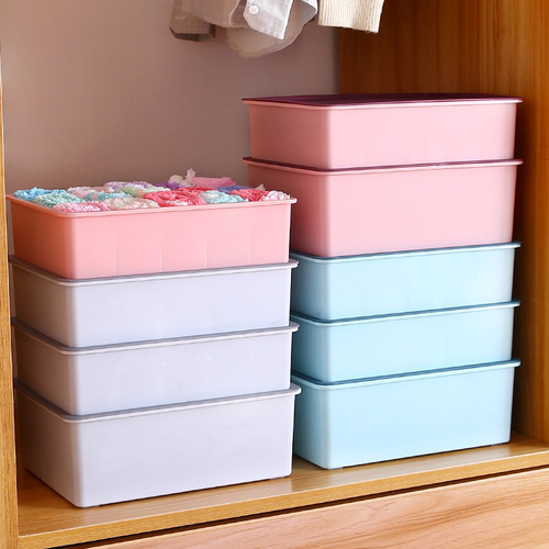 Contrast color underwear storage box, home compartmented covered bra and socks dormitory storage artifact storage box