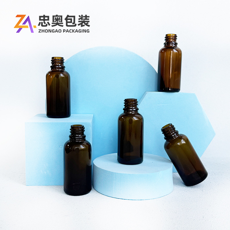 现货30ml茶色滴管玻璃精油瓶棕色玻璃分装瓶精华纯露化妆品瓶
