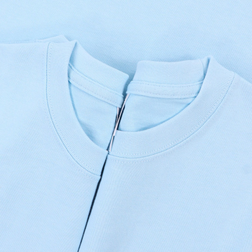 270 summer Japanese style blue sky blue baby blue short-sleeved T-shirt for men and women soft milk blue baby loose cotton top