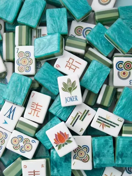 Supply of foreign trade mahjong, olive green marble mahjong, American mahjong, acrylic 4-layer mahjong