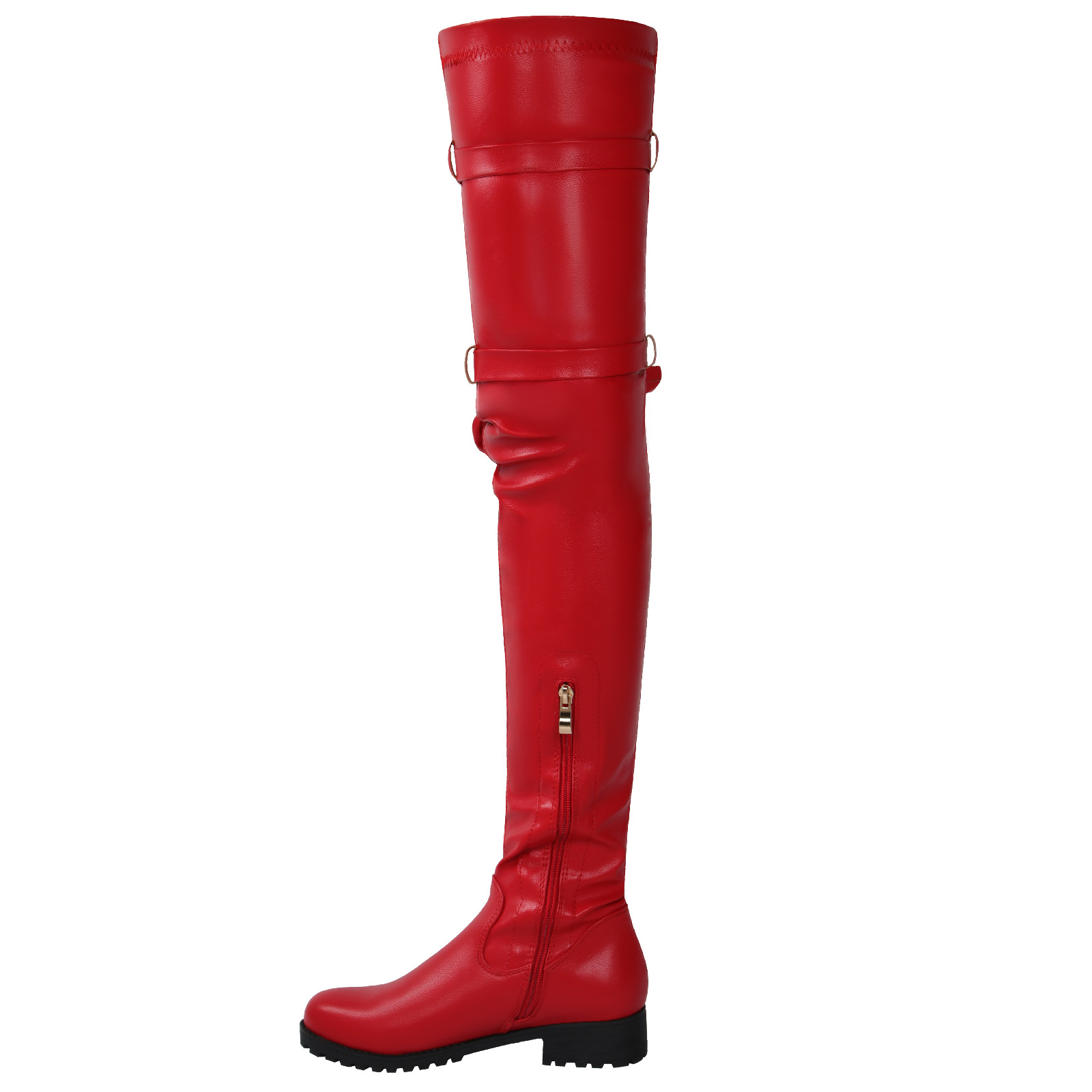 Damen Overknee Stiefel Mit Niedrigem Blockabsatz Und Mini Tasche_voghion.com
