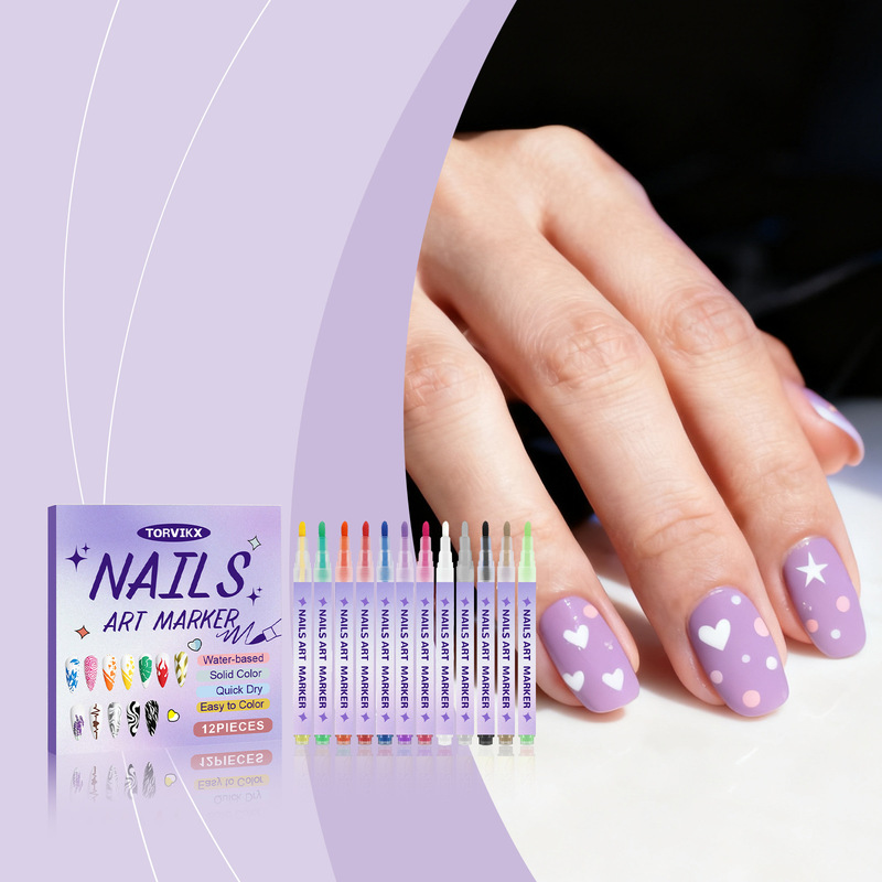 Torvikx DIY Nail Art Painting Pen Fine Tip Long-Lasting Beautiful Color Easy-To-Operate Nail Art Pen Torvikx DIY Nail Art Painting Pen Fine Tip Long-Lasting Beautiful Color Easy-To-Operate Nail Art Pen