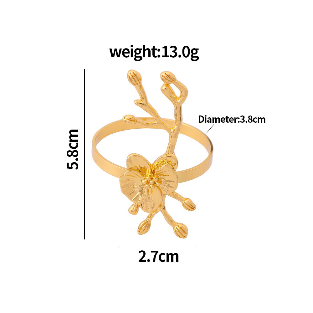 16g Weight Elegant Plum Blossom Alloy Napkin Ring 1 Piece