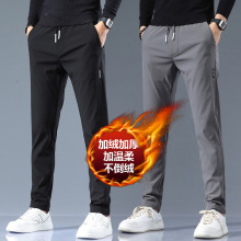 加绒厚款冬季男士休闲长裤潮流时尚直筒裤宽松百搭运动耐磨长裤子