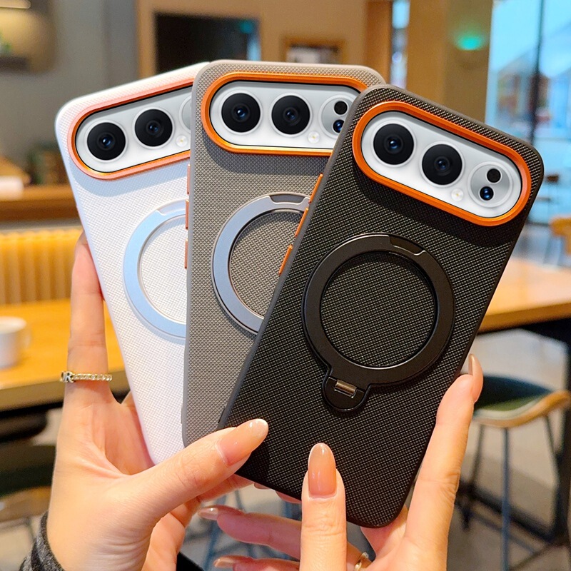 Suitable for Honor 500/500Pro Gold Armor Solid Color Phone Case Magic8 Magnetic Rotating Stand Anti-Fall Protective Cover