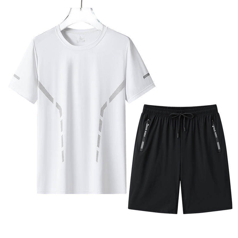 2024 nuevo hombre de verano traje casual pantalones cortos de manga corta juventud popular juego deportivo de cuello redondo construir ropa para correr por la mañana