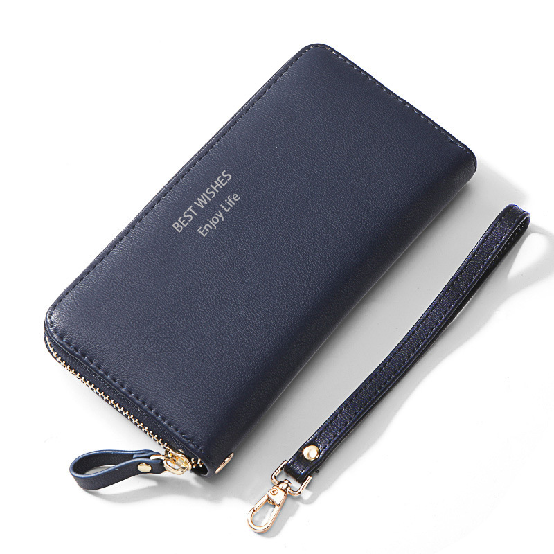 Comercio exterior transfronterizo billetera larga para mujer bolso multifuncional para teléfono móvil PU moda de alta gama sentido monedero para mujer