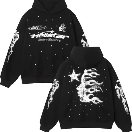 Cyberpunk Hoodie 2025 Cross-Border New Hell Star Sweatshirt Y2K Hoodie European