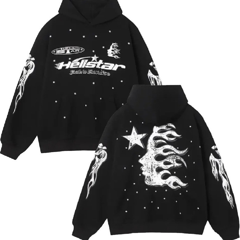 2025 Cross-Border New Hell Star Sweatshirt Y2K Hoodie European and American Trendy Street Large Clothing Punk Harajuku Jacket