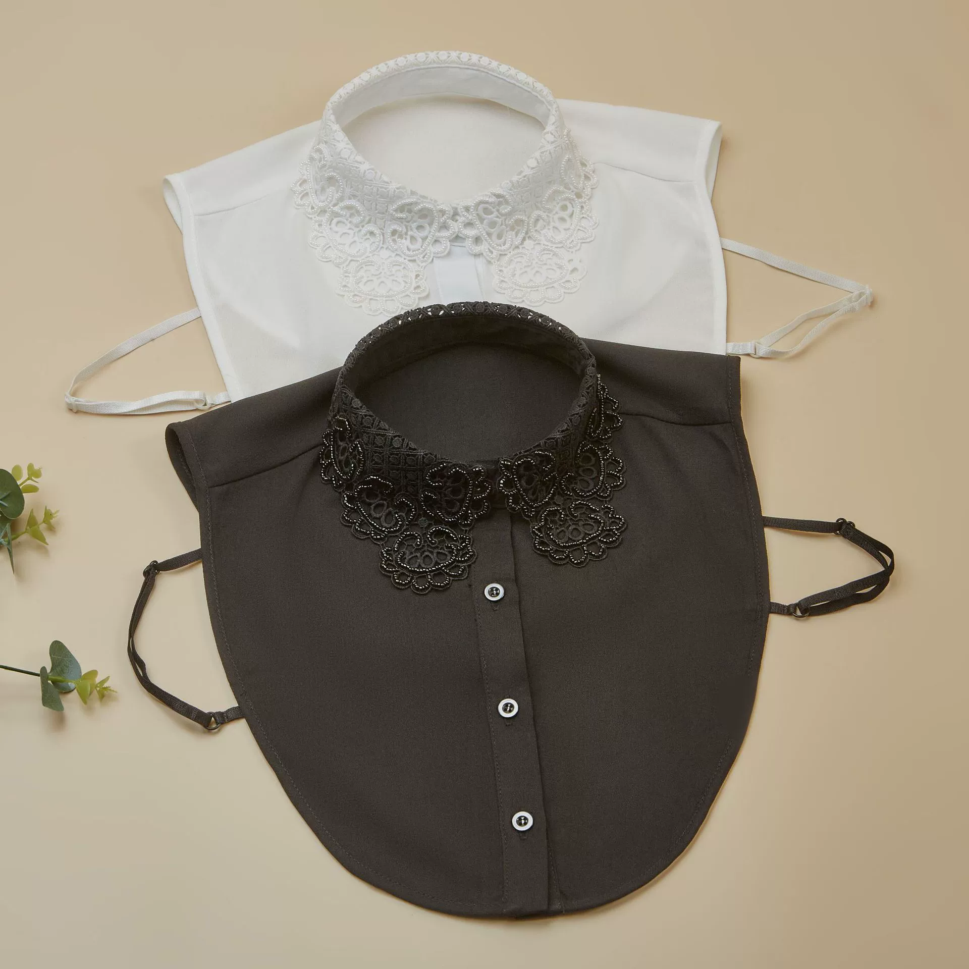Autumn white shiffon black keep warm base shirt, false collar