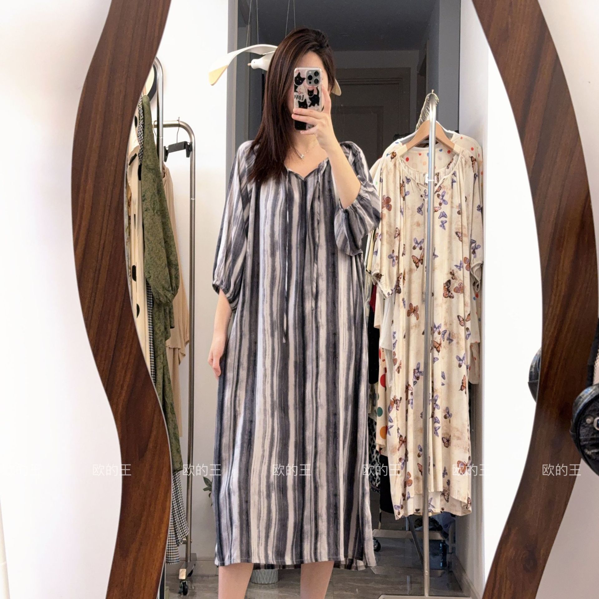 Camisón mujer verano falda larga de playa delgada pijama de seda de algodón primavera y otoño damas estilo de vacaciones ropa de hogar de seda de algodón de gran tamaño