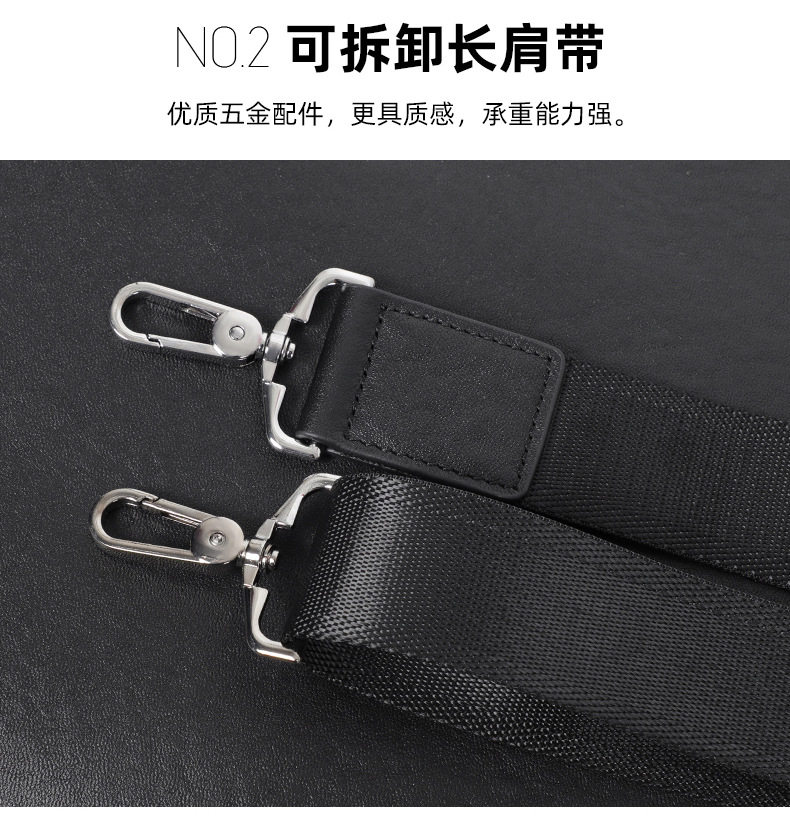 Túi xách nam công sở da bò lớp đầu kiểu mới, túi đựng laptop 14 inch sức chứa lớn 37×10×26 cm — Màu đen chi tiết 6