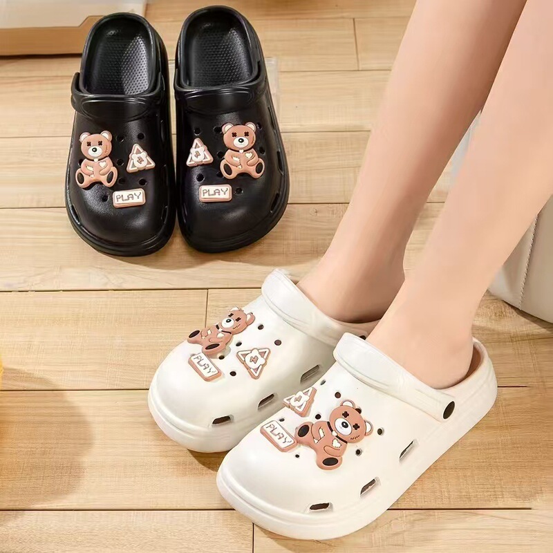 Wuchuan 2025 Cute Bear Cartoon Couple Garden Cave Shoes New Product Baotou Breathable Eva Sandals and Slippers Wuchuan 2025 Cute Bear Cartoon Couple Garden Cave Shoes New Product Baotou Breathable Eva Sandals and Slippers