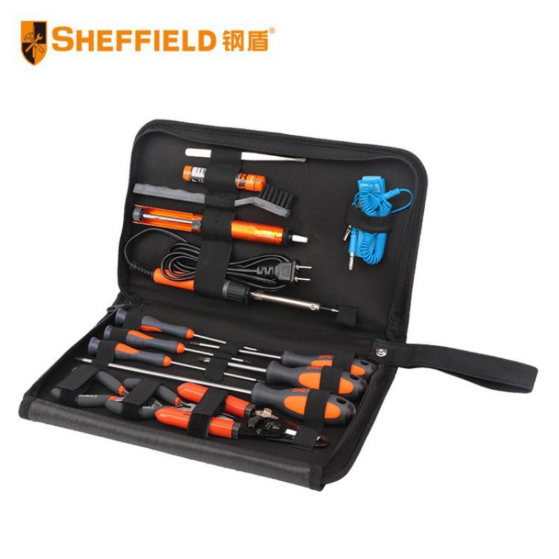 钢盾 SHEFFIELD S033004 15件套电讯维修工具 家用维修组 电工工
