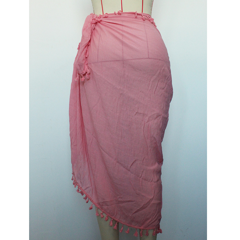 112g Weight Midi Dress Dress Length Type Polyester Fabric Type Mid Waist Waist Line 1 Piece Quantity Daily Occasion Solid Color Pattern Women'S Gender Tassel Design Fashion Style Women's Fashion Solid Color Tassel 1 Piece Cover Ups 53