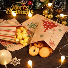 クラフト紙クリスマスキャンディー紙袋かわいいヘラジカ雪花ギフト包装袋パーティープレゼント包装用品