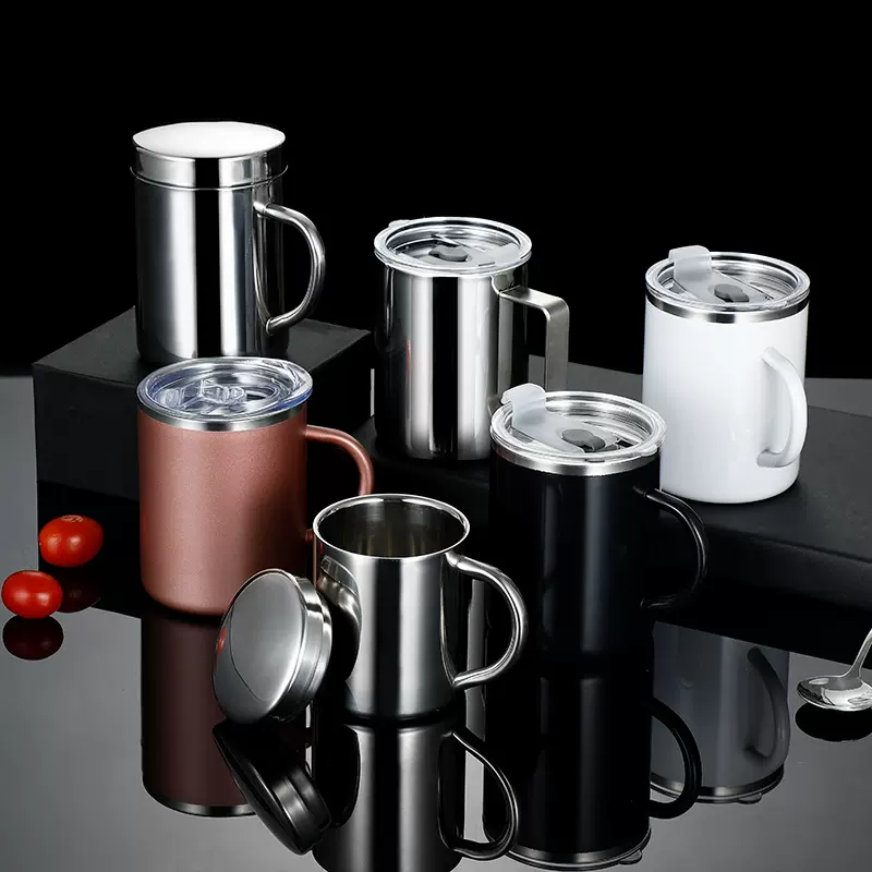 跨境304不锈钢双层保温马克杯加厚儿童办公室宿舍防烫口杯