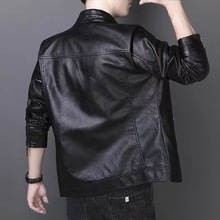 海宁男士皮衣外套冬季加绒加厚修身潮流秋冬保暖款男装皮夹克男装