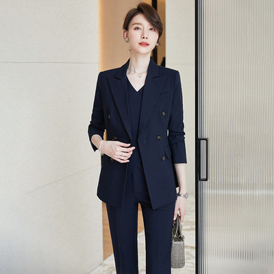 职业西装套装女高端商务西服职场通勤正装珠宝店售楼部工作服秋季