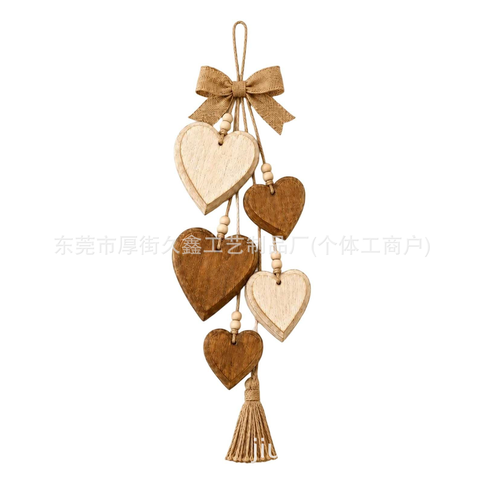 Decoración Colgante de Pared en Forma de Corazón de Madera Impresa para Hogar