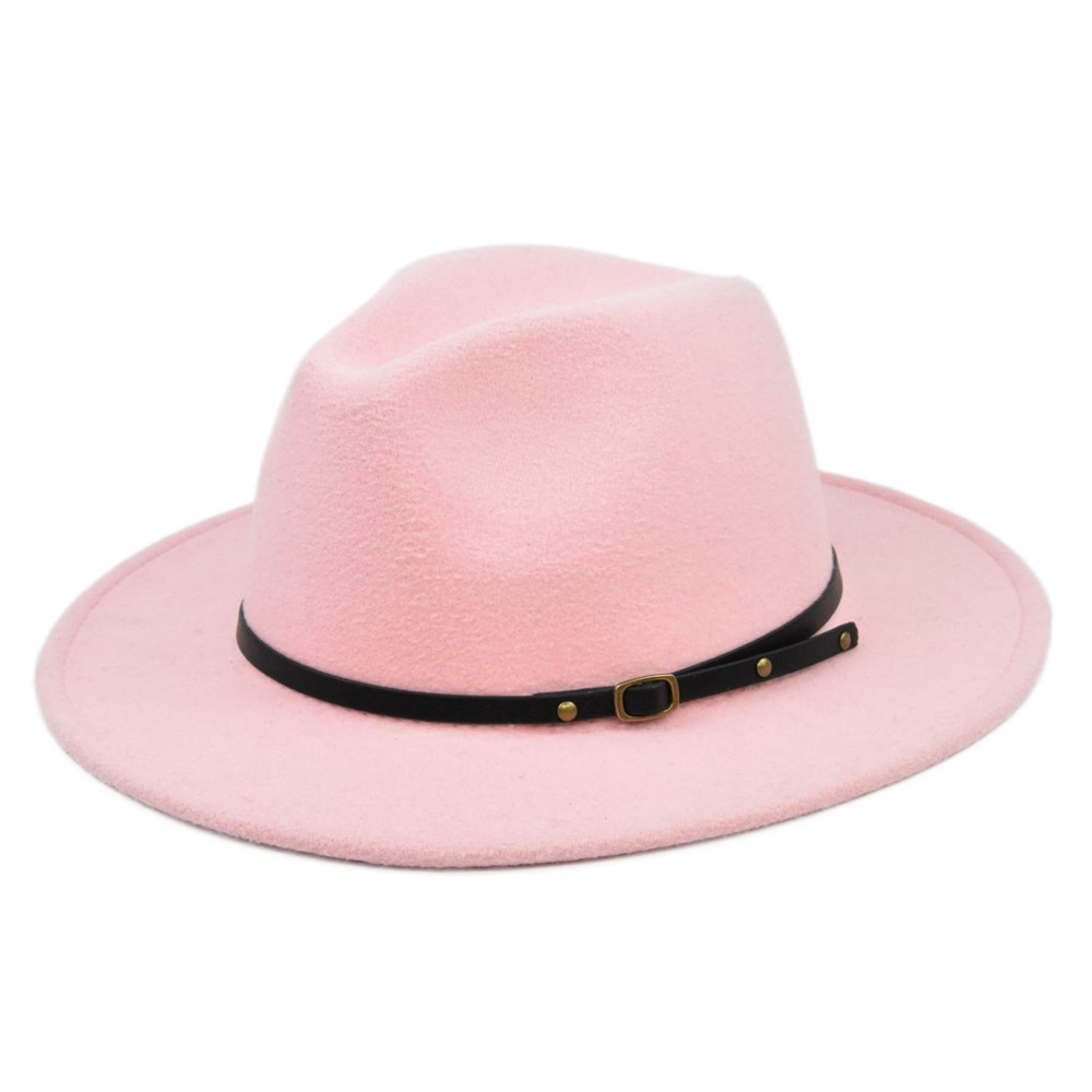 Unisex Retro Solid Color Sewing Flat Eaves Fedora Hat display picture 12