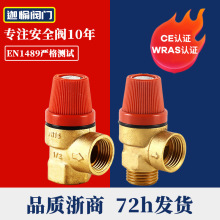 壁挂炉热水器安全阀泄压阀内螺纹黄铜泄水阀 3bar膜片低压安全阀
