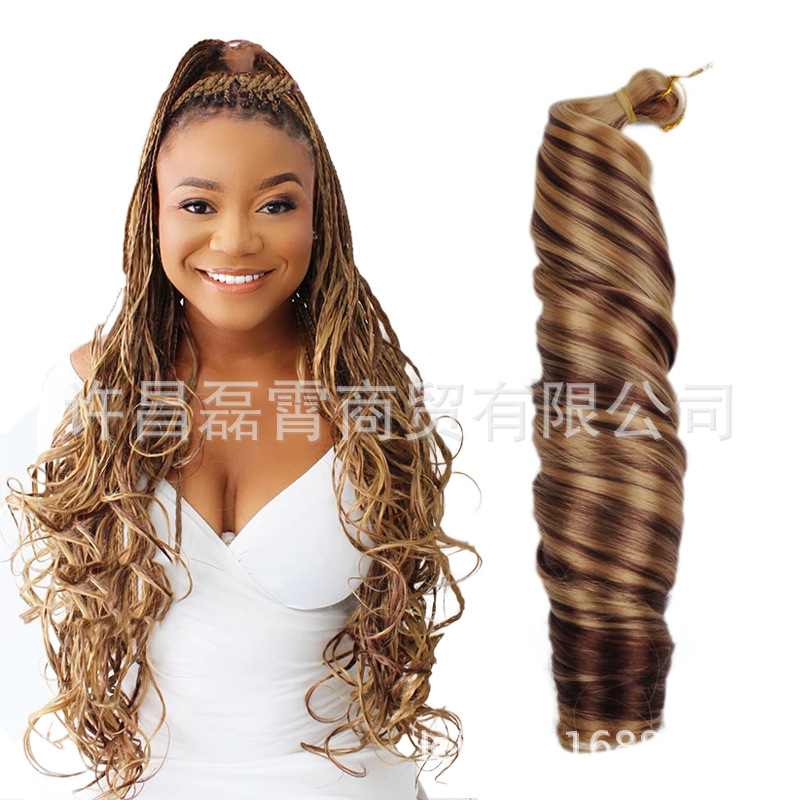 Tubo curvado rollo grande 24inch Silky French Loose Wave 24inch 150g peluca de fibra química