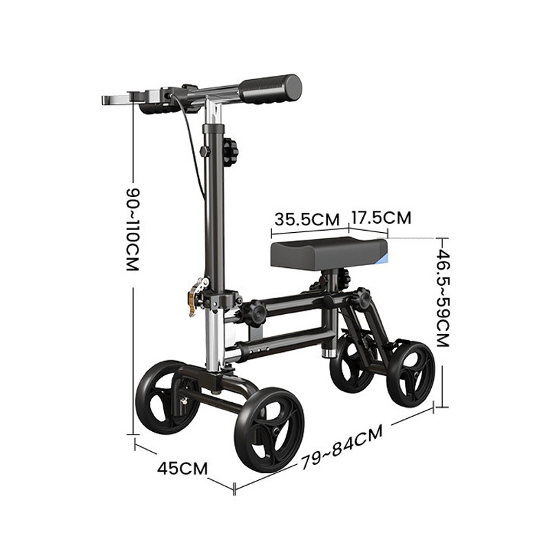 Andador con ruedas, andador de una sola rueda para fracturas, dispositivo de asistencia para lesiones de tobillo y pierna en jóvenes con freno, andador médico para rodilla. image 8