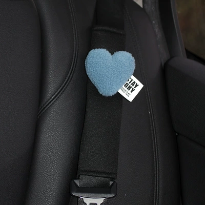 Seat belt shoulder pad shoulder pad protective cover children's - blue-velvet-love-1-black-ice-silk-shoulder-pad