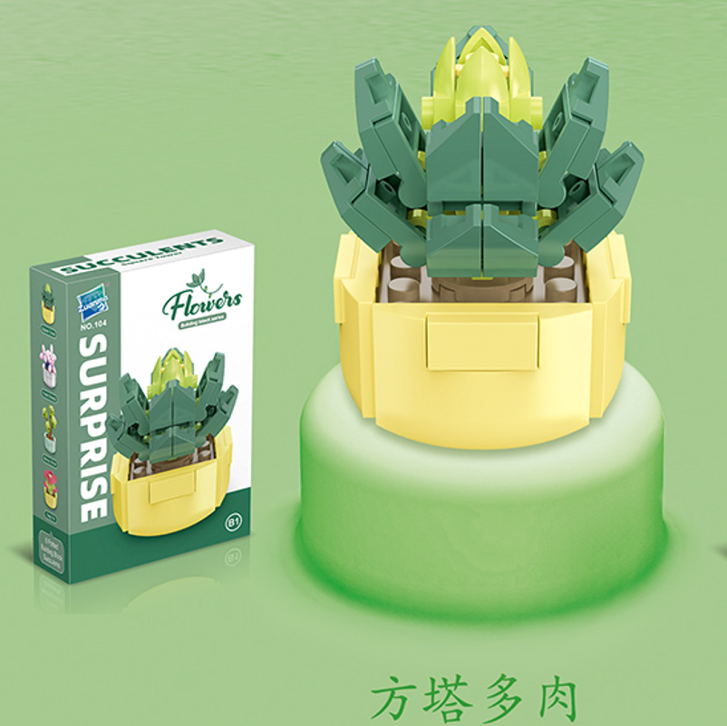 Diamante caballo bloques de construcción flor suculenta olla creativa ramo decoración compatible con Lego niños pequeñas partículas ensambladas juguetes al por mayor